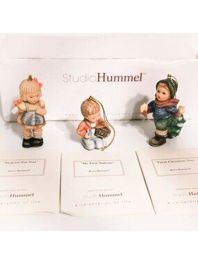 Goebel Studio Hummel Ornament Set Of 3 Surprise Nativity Christmas Figurines